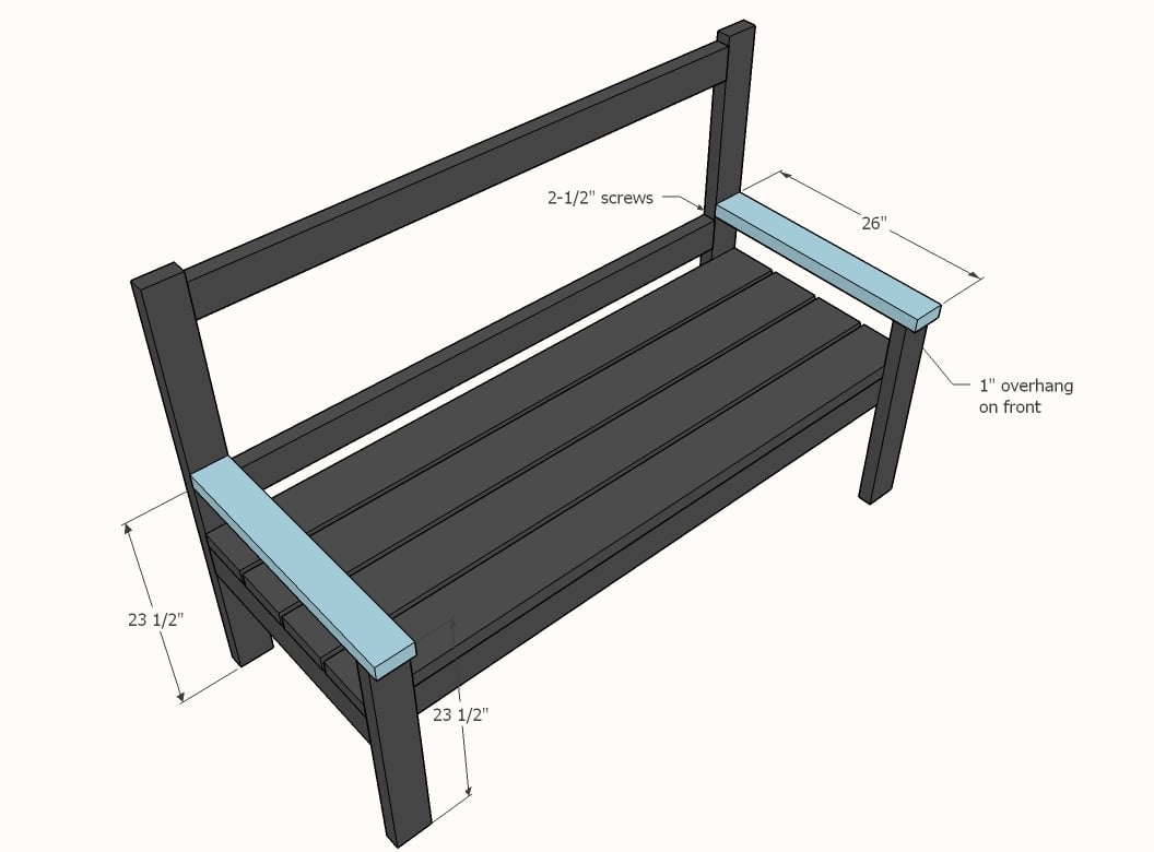 Diy outdoor discount bench with back